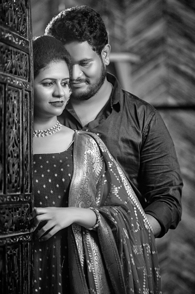 Monochrome Doorway Intimate Portrait